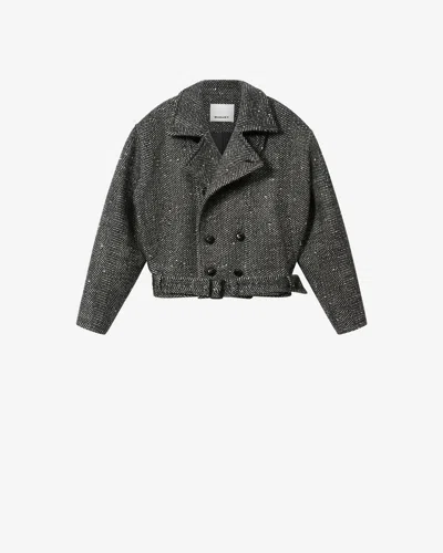 Isabel Marant Ethan Wool Coat In Transparent
