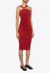 Isabel Marant One-shoulder Ethel Dress In Light Burgundy In Black