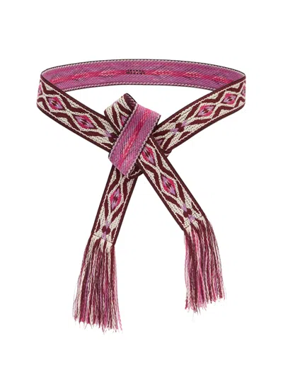 Isabel Marant Etki Geometric-pattern Belt In Pink