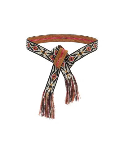 Isabel Marant Etki Geometric Pattern Tassel-detail Belt In Multi