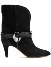 Isabel Marant Étoile 75mm Dytho Metallic-detail Suede Boots In Black