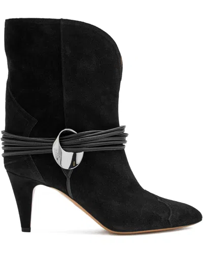 ISABEL MARANT ÉTOILE 75MM DYTHO METALLIC-DETAIL SUEDE BOOTS