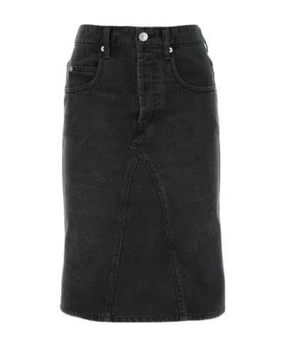 Isabel Marant Étoile A-line Denim Skirt In Black