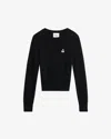 Isabel Marant Étoile Abelle Gathered-sleeves Embroidered-logo Sweater In Black