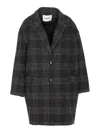 Isabel Marant Étoile Isabel Marant Etoile Plaid Wool Single-breasted Coat In Gray