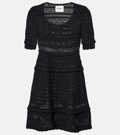 Isabel Marant Étoile Abril Knitted Cotton Minidress In Black