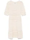 Isabel Marant Étoile Abril Short Openwork Knitted Dress In Neutrals