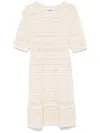 Isabel Marant Étoile Abril Short Openwork Knitted Dress In Neutral