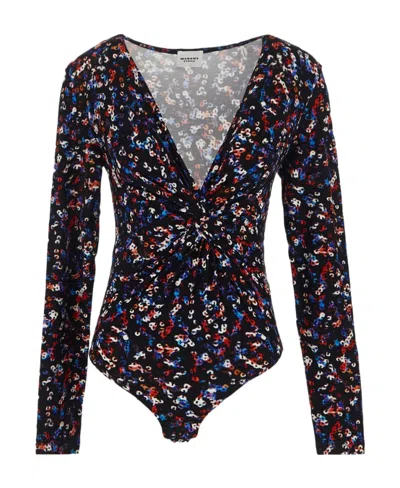 Isabel Marant Étoile Abstract-print Bodysuit In Black
