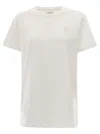 Isabel Marant Étoile Isabel Marant Etoile 'aby' White Crewneck T-shirt With Small Logo Print Woman Isabel Marant Etoile In Neutral