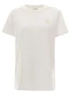 Isabel Marant Étoile Isabel Marant Etoile 'aby' White Crewneck T-shirt With Small Logo Print Woman Isabel Marant Etoile In Neutral