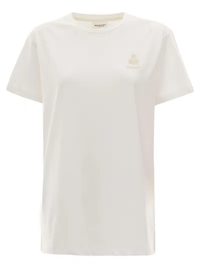 Isabel Marant Étoile Isabel Marant Etoile 'aby' White Crewneck T-shirt With Small Logo Print Woman Isabel Marant Etoile In Neutral