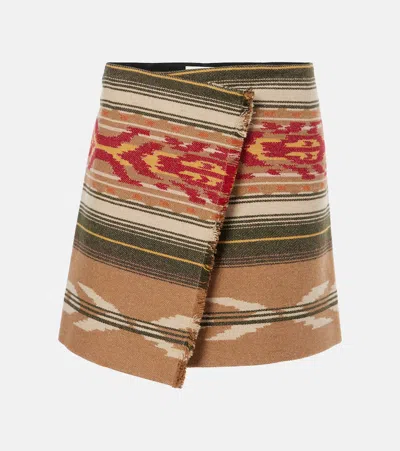 Isabel Marant Étoile Adelaide Fringed Wool-blend Miniskirt In Camel