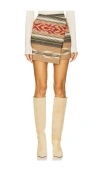 Isabel Marant Étoile Adelaide Frayed Wool-blend Jacquard Mini Wrap Skirt In 카멜