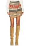 Isabel Marant Étoile Adelaide Frayed Wool-blend Jacquard Mini Wrap Skirt In Camel