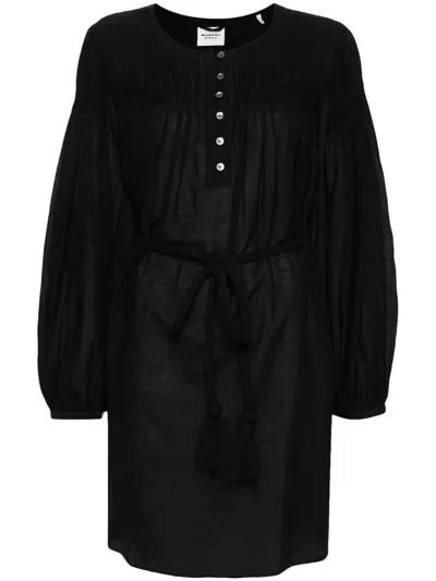 Isabel Marant Étoile Adeliani Buttoned Long Sleeve Dress In Black
