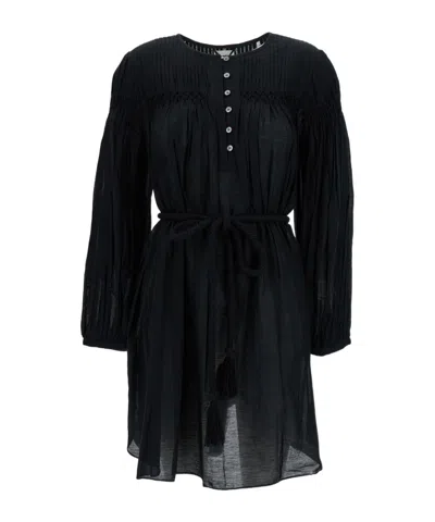 Isabel Marant Étoile Adeliani Buttoned Long Sleeve Dress In Black