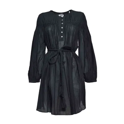Isabel Marant Étoile Adeliani Buttoned Long Sleeve Dress In Black