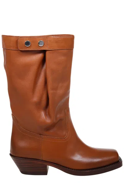 ISABEL MARANT ÉTOILE ADEME SQUARE TOE BIKER BOOTS
