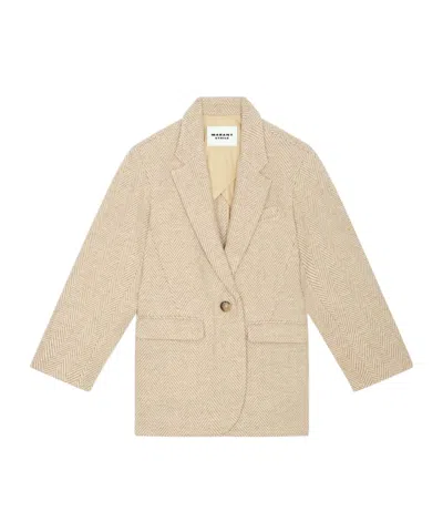 Isabel Marant Étoile Adilinko Organic Wool Blazer In Neutrals