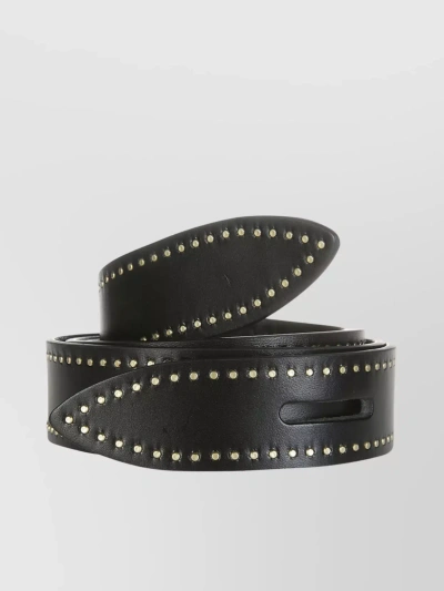 Isabel Marant Étoile Adjustable Leather Studded Belt In Black