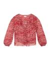 Isabel Marant Étoile Advika Red Semi-transparent Blouse With Patterns In Pink