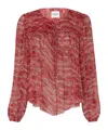 Isabel Marant Étoile Isabel Marant Etoile 'advika' Red Semi-transparent Shirt With All-over Print In Viscose Woman In Red