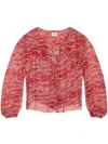 Isabel Marant Étoile Advika Red Semi-transparent Blouse With Patterns In Red