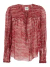 Isabel Marant Étoile Isabel Marant Etoile 'advika' Red Semi-transparent Shirt With All-over Print In Viscose Woman In Red
