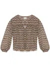Isabel Marant Étoile Advika Semi-sheer Blouse With Patterns In Brown