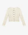 Isabel Marant Étoile Ajaline Mixed Pointelle Cotton Cardigan In Ecru