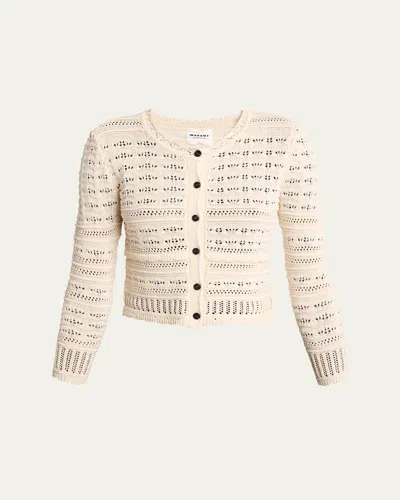 Isabel Marant Étoile Ajaline Openwork Cardigan In Ecru