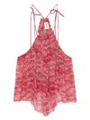 Isabel Marant Étoile Red Printed Muslin Akila Top In Red