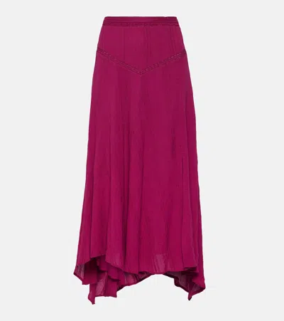 Isabel Marant Étoile Aline Pleated Cotton-blend Midi Skirt In Multicoloured