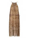 Isabel Marant Étoile Knee Length Tiered Halter Dress With Drawstring In Green