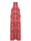 Isabel Marant Étoile Isabel Marant Etoile Fuchsia Printed Alita Straps Dress In Red
