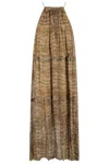 Isabel Marant Étoile Knee Length Tiered Halter Dress With Drawstring In Brown