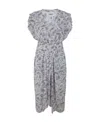 Isabel Marant Étoile Almeya Abstract-print Asymmetric-hem Dress In Gray