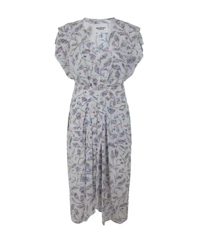 Isabel Marant Étoile Almeya Abstract-print Asymmetric-hem Dress In Multi