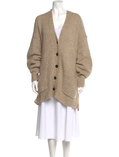 Pre-owned Isabel Marant Étoile Alpaca V-neck Sweater In Neutral