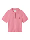 Isabel Marant Étoile Althea Buttoned Logo Polo Top In Pink