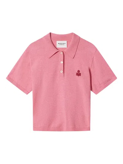 ISABEL MARANT ÉTOILE ALTHEA BUTTONED LOGO POLO TOP