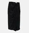 Isabel Marant Étoile Alyssa Crystal-embellished Velvet Midi Skirt In Black