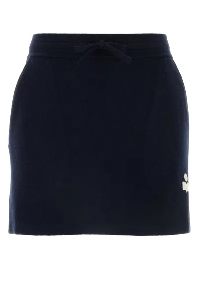 Isabel Marant Étoile Isabel Marant Etoile Midnight Blue Stretch Cotton Blend Amaline Mini Skirt
