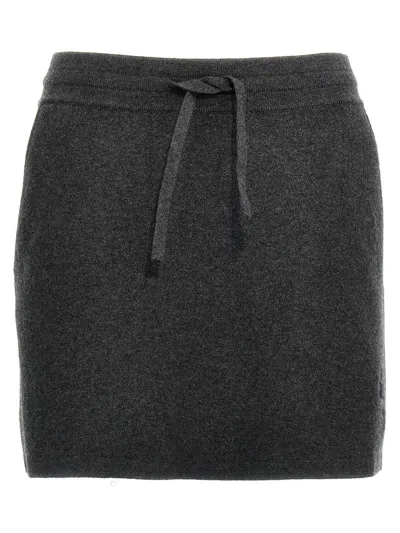 Isabel Marant Étoile Elastic Waistband Drawstring Skirt With Side Pocket In Gray