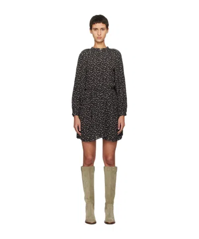 Isabel Marant Étoile Black Amandine Minidress In 01bk Black