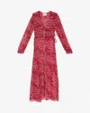 Isabel Marant Étoile 'amara' Red Long Dress With V Neck And Asymmetric Hem In Red