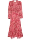Isabel Marant Étoile Amara Long Gathered Muslin Dress Clothing In Red