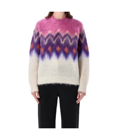 Isabel Marant Étoile Ambre Intarsia-knit Sweater In Pink