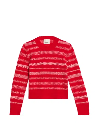 Isabel Marant Étoile Amity Jacquard Knitted Sweater In Red